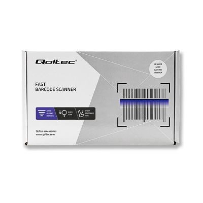 7. QOLTEC LASER BARCODE READER | 1D | USB | BLACK