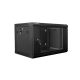 Lanberg WF01-6406-10B single-section lockable cabinet (6U; 368mm / 600mm / 450mm; wall-mounted; Glass; 19''; black)
