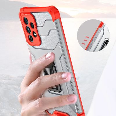 9. Crystal Ring Case Kickstand Tough Rugged Cover for Samsung Galaxy A72 4G green