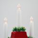 3. WOODEN ADVENT CANDLE HOLDER WHITE 7 LIGHTS BATTERY POWERED RED