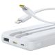 5. Baseus Lipow 10000mAh 22.5W Powerbank with two built-in cables (with Baseus Simple USB-A - USB-C 3A 20cm cable) - white