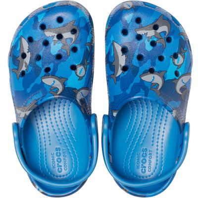 8. Crocs Classic Shark Clog Jr 206147 4KI flip flops