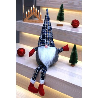 4. DECORATIVE ELMON 30+20CM NAVY BLUE CHECKERED