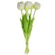 2. BOUQUET OF 5 WHITE PEONY TULIPS 39 CM LIFE-LIKE SPRING DECORATION