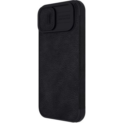 3. Nillkin Qin Leather Pro Case iPhone 14 Plus Camera Cover Holster Cover Flip Case Black