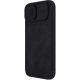 3. Nillkin Qin Leather Pro Case iPhone 14 Plus Camera Cover Holster Cover Flip Case Black