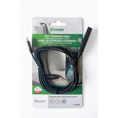 2. VAKOSS CABLE WITH STAND FUNCTION 2XTYPE-C 1M 100W 5A