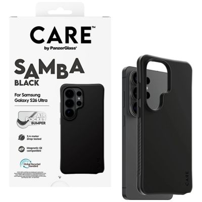 4. CARE by PanzerGlass Samba Black Qi Case for Samsung Galaxy S26 Ultra - Black