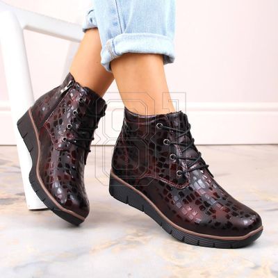 8. Insulated leather wedge ankle boots Filippo W PAW376B burgundy