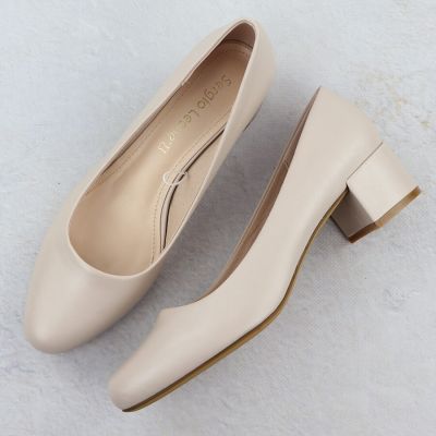 4. Beige Sergio Leone PB291 block heel pumps