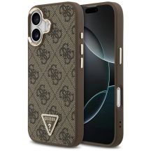 Guess 4G Triangle Logo MagSafe Case for iPhone 17 - Brown and Gold