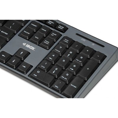 6. Keyboard + mouse set IBOX DESKTOP PRO KIT IKMS606W (USB 2.0; (US); black; optical; 1200 DPI)