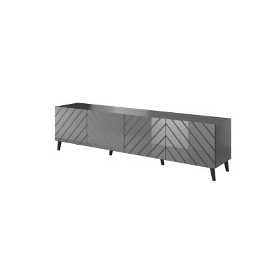 ABETO TV cabinet 200x42x52 graphite/glossy graphite