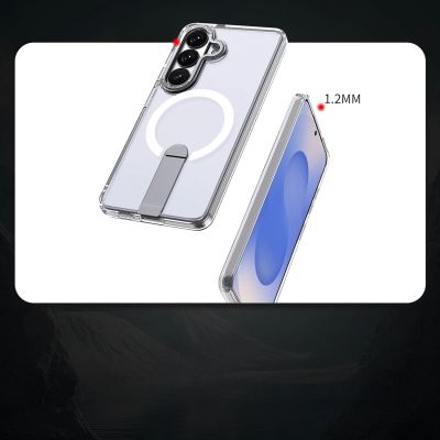 3. Hybrid Armor X Case for Samsung Galaxy S26 Plus with Stand, Compatible with MagSafe - Transparent