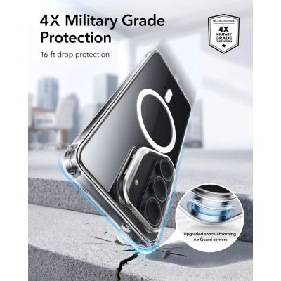 5. ESR Classic Hybrid Kickstand MagSafe Case for Samsung Galaxy S26 - Transparent