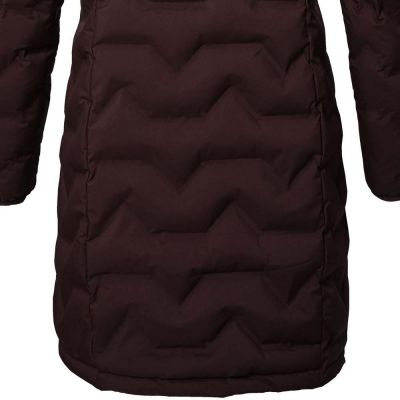 6. Killtec KOW 9 women's quilted jacket with hood, waterproof long winter parka, burgundy (41806/447)