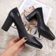 16. Sergio Leone W SK193A black block heel pumps 