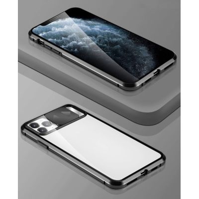 18. Wozinsky Magnetic Cam Slider Case Full Body Cover built-in front glass lens rotector for Huawei P40 black