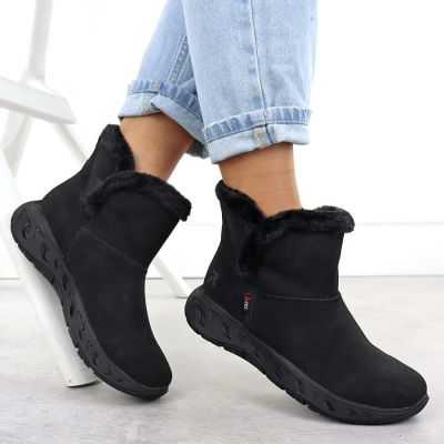 5. Rieker M6554-00 Waterproof Women's Snow Boots with Fur Trim, Black