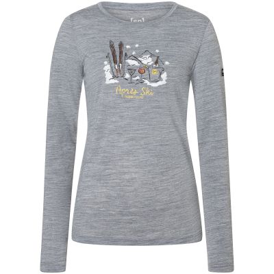 3. Women's SUPER.NATURAL W APRES SKI LS Long-Sleeve Shirt, Grey