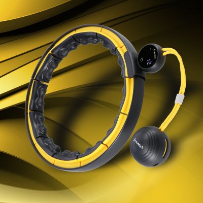 14. HHM21 HULA HOP BLACK/YELLOW WITH MAGNETS, TPE PROTECTION AND WEIGHT + HMS COUNTER