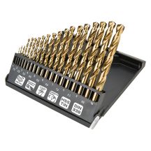HSS-TiN metal drill bits 1.0-10.0 mm, set of 19