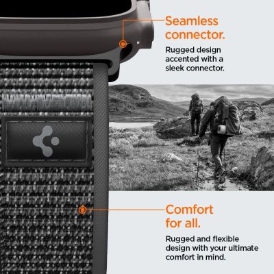 9. Spigen Athlex Air 2 Strap for Apple Watch 44/45/46/49mm - Black and Gray