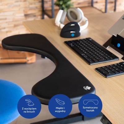 23. R-Go Ergonomic Armrest Armlehne juodas