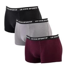 Le Coq Sportif Men's Boxer Briefs 3-Pack Black Gray Burgundy