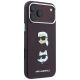 4. Karl Lagerfeld Saffiano with Karl & Choupette Heads Pins & Logo case for iPhone 18 Pro / 17 Pro - burgundy