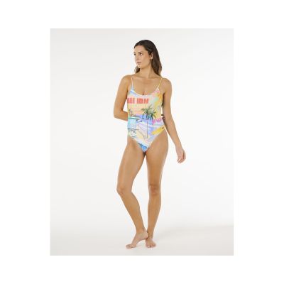 4. Women's RIP CURL Hotel Malibu Cheeky One Piece swimsuit, multicolor