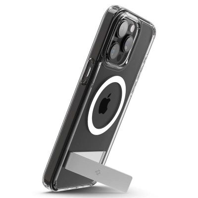 10. Spigen Ultra Hybrid S MagSafe Case with Stand for iPhone 15 Pro - Transparent