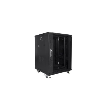5. Lanberg FF01-6615-12B Rack Cabinet (15U; 19''; 848mm / 600mm / 600 mm; floor-standing; Glass; 800 kg; black)