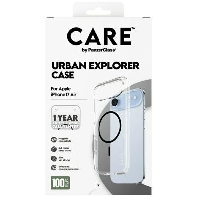 5. CARE by PanzerGlass Flagship Urban Explorer Case w. Black MagSafe for iPhone Air - Transparent