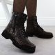 6. Women's brown leopard print worker boots Rieker Remonte D2S72-90