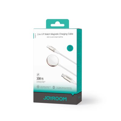 5. Joyroom 2 in 1 Lightning cable and inductive charger for Apple Watch 1.5m white (S-IW012)