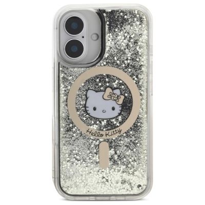 3. Hello Kitty Liquid Glitter Fever MagSafe iPhone 16 Case - Gold