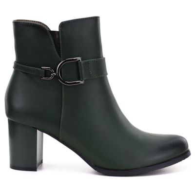2. Women's insulated ankle boots with a heel, green M.Daszyński SA125-32