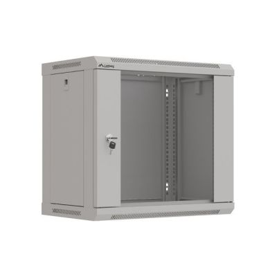 13. Wall-mounted installation rack cabinet 19" 9U 540x350 gray glass door LANBERG (FLAT PACK)