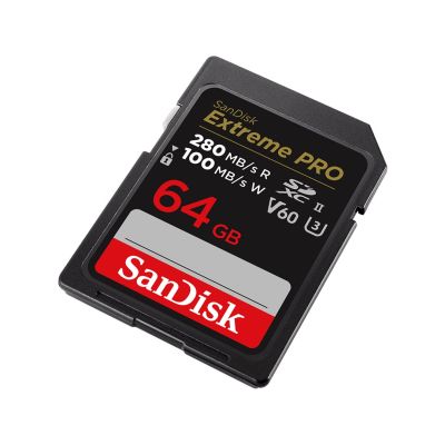 2. SANDISK EXTREME PRO SDXC CARD 64GB 280/100 MB/s V60 UHS-II