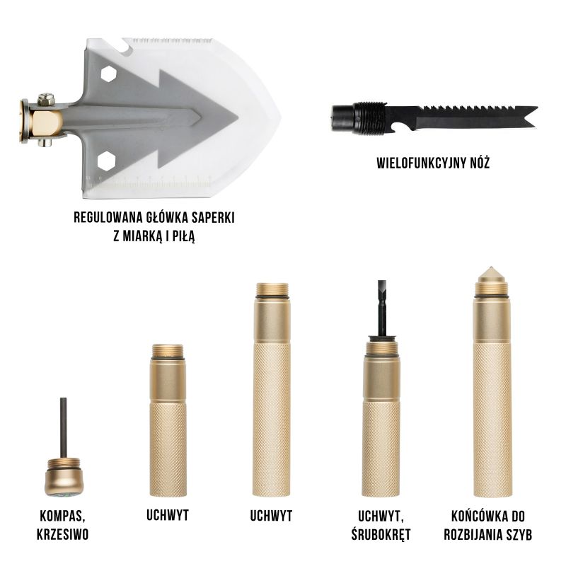 15. MACGYVER TACTICAL SHOVEL 14 IN 1 MULTITOOL 102277
