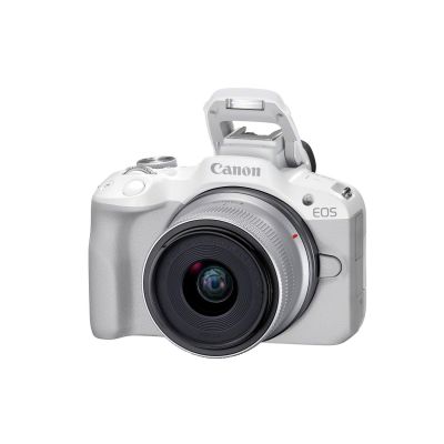 4. Canon EOS R50, White + RF-S 18-45mm F4.5-6.3 IS STM Kit Mirrorless camera 24.2 MP CMOS 6000 x 4000 px White