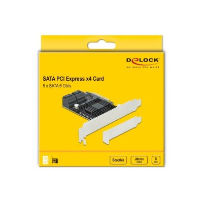 4. DeLOCK 5 Port SATA PCI Express x4 Card - Low Profile Design