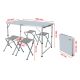 5. Camping set: table and 4 chairs, foldable into a suitcase