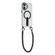 2. iPhone 17 case with stand, short strap (30 cm) and long strap (120 cm), compatible with MagSafe - black