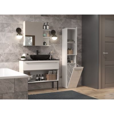 6. Bathroom cabinet NEL III 31x30xH174 matt white