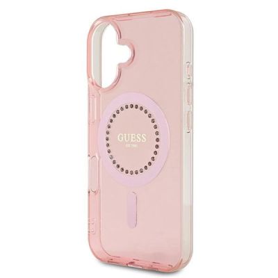 6. Guess IML Rhinestones MagSafe iPhone 16 Plus Case - Pink