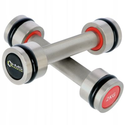 2. Set of chrome HMS dumbbells