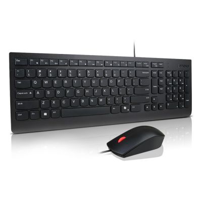 2. Lenovo Basic | Keyboard and Mouse Combo | Wired | US Euro | Black