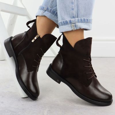 5. Women’s Brown Suede Ankle Boots Potocki Z25-SZ12080